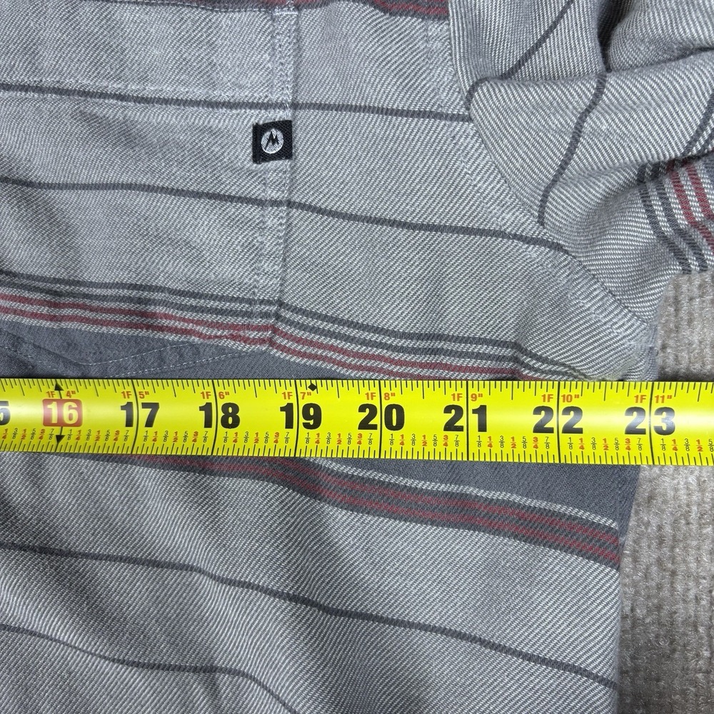 Marmot For Life Button Up Shirt Mens Large Gray Striped Long Sleeve Cotton Blend - Picture 3 of 12